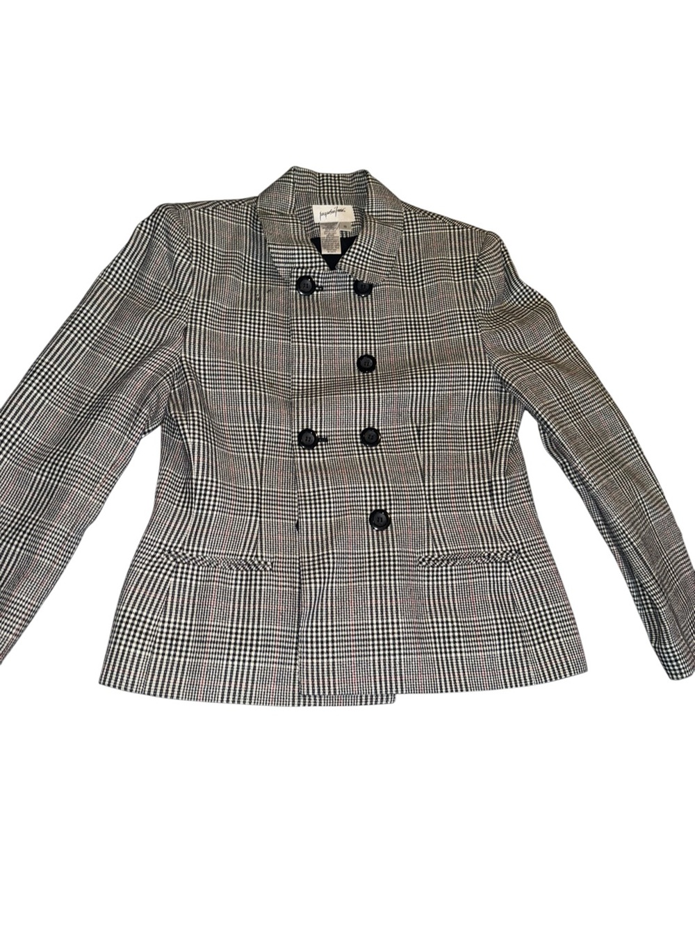 Vintage Jacqueline Ferrar Plaid Double Breasted Blazer Size 10 Dark Academia